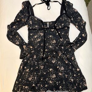 Free People Black and White Mini Dress
